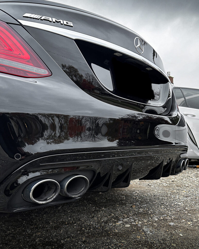 Black 2018 Mercedes S550 - Rear Exhaust Low
