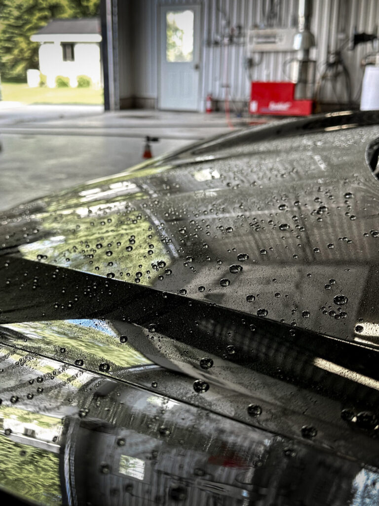 Black 2024 Chevy Corvette C8 ZO6 - Hood Water Beads 2