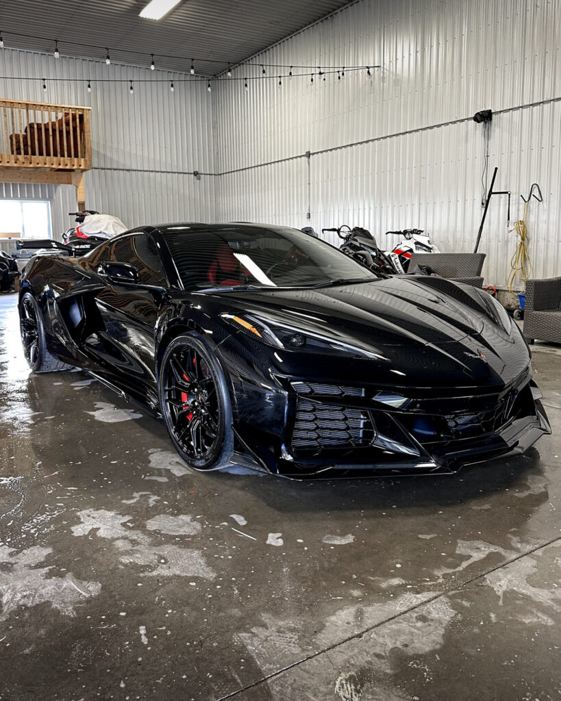 Black 2024 Chevy Corvette C8 ZO6 - Passenger Front Far 2
