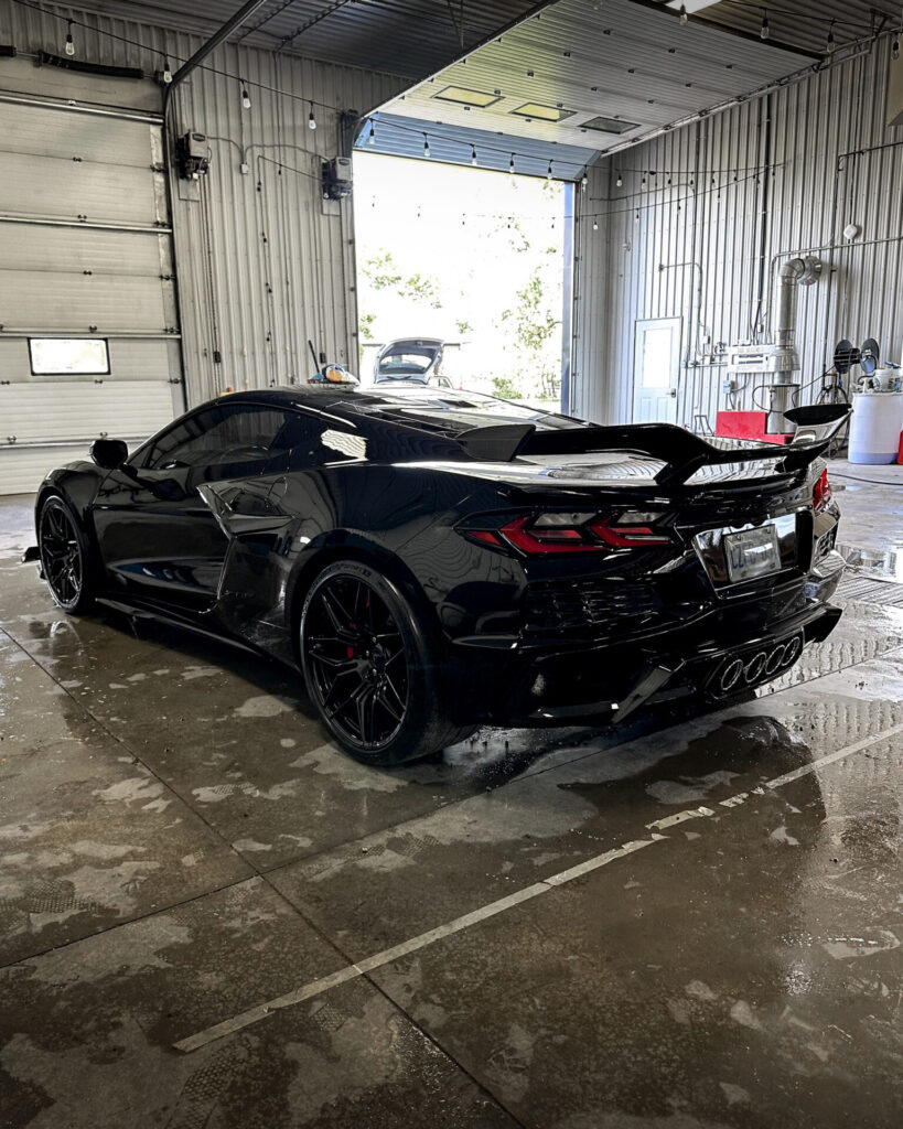 Black 2024 Chevy Corvette C8 ZO6 - Rear Driver Far
