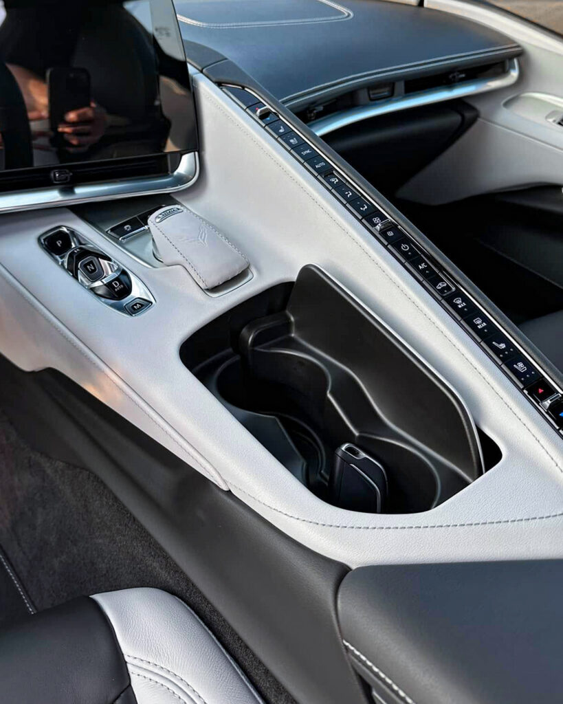 White 2024 Chevy Corvette C8 - Driver Centre Console
